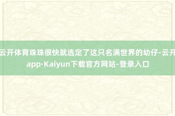 云开体育珠珠很快就选定了这只名满世界的幼仔-云开app·Kaiyun下载官方网站-登录入口