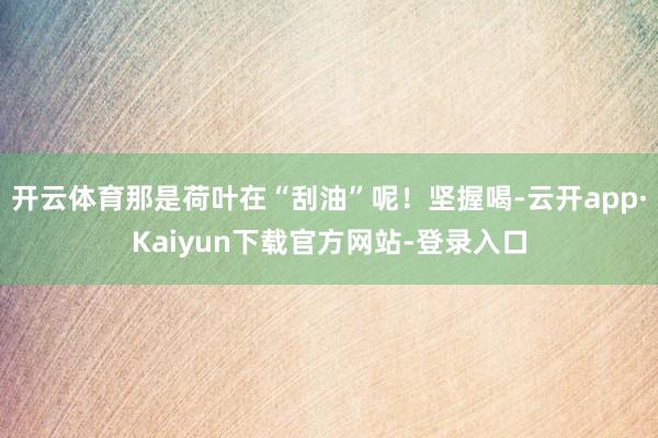 开云体育那是荷叶在“刮油”呢！坚握喝-云开app·Kaiyun下载官方网站-登录入口